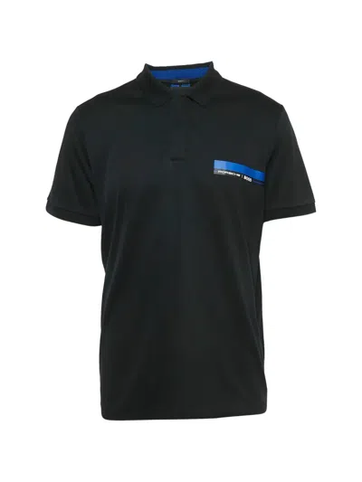 Pre-owned Hugo Boss Cotton Polo Shirt In Black
