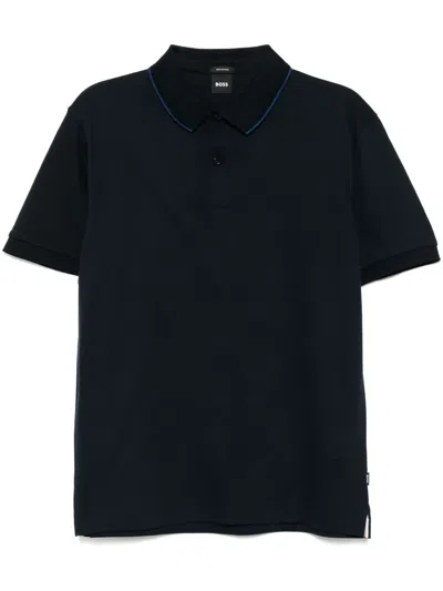 Hugo Boss Cotton Polo Shirt In Blue