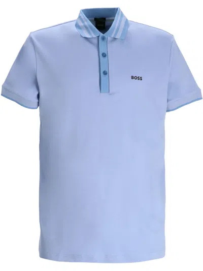 Hugo Boss Cotton Polo Shirt In Blue