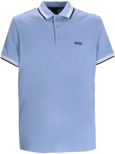 Hugo Boss Cotton Polo Shirt In Blue