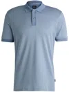 Hugo Boss Structured-cotton Polo Shirt With Solid Trims In Blue