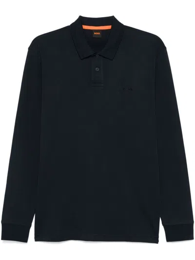 Hugo Boss Cotton Polo Shirt In Blue