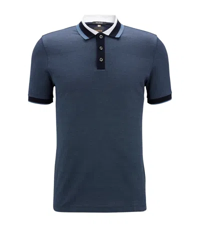 Hugo Boss Cotton Polo Shirt In Blue