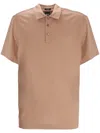 Hugo Boss Regular-fit Polo Shirt In Cotton And Silk In Brown
