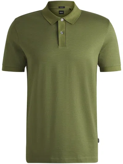 Hugo Boss Cotton Polo Shirt In Green