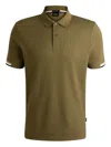 Hugo Boss Boss Parlay 147 Mercerised Polo Green In Green