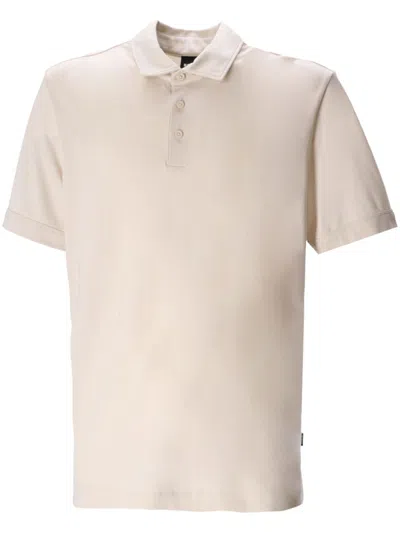Hugo Boss Cotton Polo Shirt In Neutrals