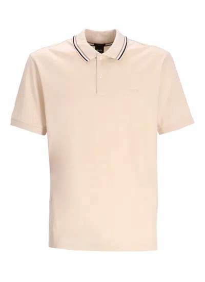 Hugo Boss Cotton Polo Shirt In Nude