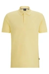 Hugo Boss Cotton Polo Shirt With Embroidered Logo In Nude
