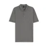 Hugo Boss Cotton Polo Shirt With Herringbone Structure In Gray