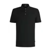 Hugo Boss Mercerized-cotton Polo Shirt With Jacquard Pattern In Black