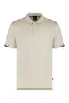 Hugo Boss Casual Short Sleeve Polo With Ribbed Cuffs In Neutral