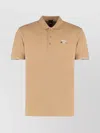 Hugo Boss Cotton Polo With Tennis Inspired Graphics In Neutral