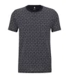 Hugo Boss Cotton Printed Tribel T-shirt In Blue