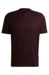 Hugo Boss Cotton-ripstop Regular-fit T-shirt With Plain Trims In Light Red