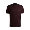 Hugo Boss Cotton-ripstop Regular-fit T-shirt With Plain Trims In Burgundy