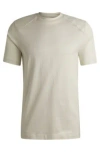 Hugo Boss Cotton-ripstop Regular-fit T-shirt With Plain Trims In White