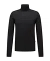 Hugo Boss Slim-fit Rollneck Sweater In Wool In Black