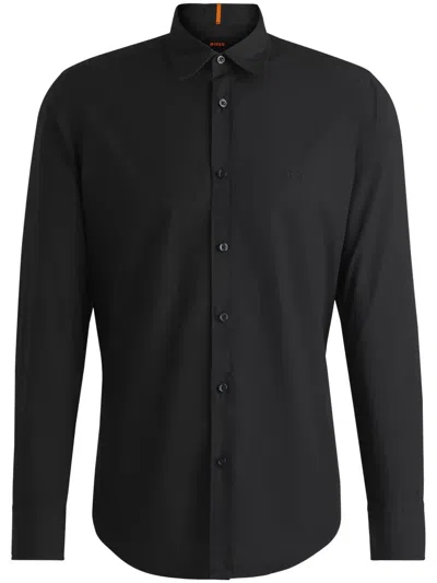 Hugo Boss Cotton Shirt In 黑色