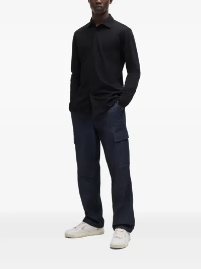 Hugo Boss Cotton Shirt In Black