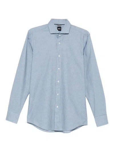 Hugo Boss Cotton Shirt In Blue