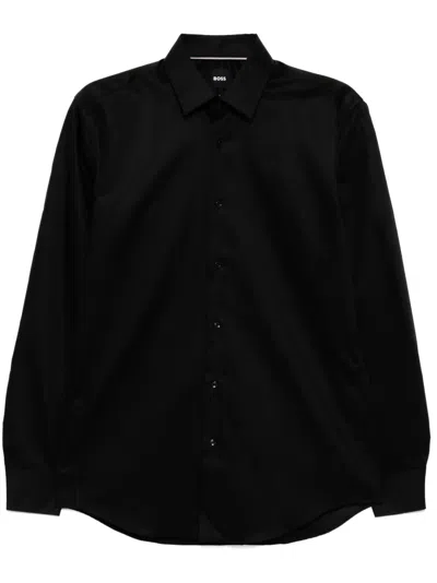 Hugo Boss Cotton Shirt In Black