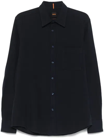 Hugo Boss Cotton Shirt In Blue