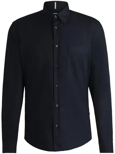 Hugo Boss Cotton Shirt In Blue