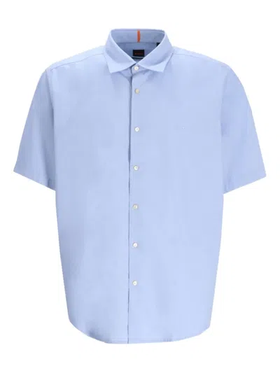 Hugo Boss Cotton Shirt In Blue