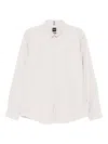 Hugo Boss Boss Logo-embroidered Cotton Shirt In Neutral