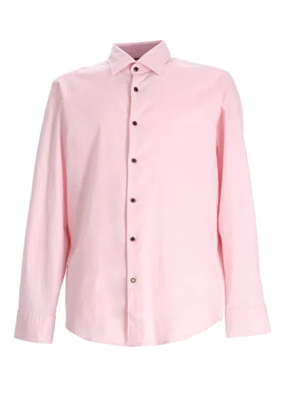 Hugo Boss Cotton Shirt In Pink