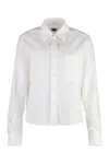 Hugo Boss Boss White Vertical Stripe Cotton Shirt In White