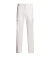 Hugo Boss Cotton-silk-blend Cargo Trousers In White