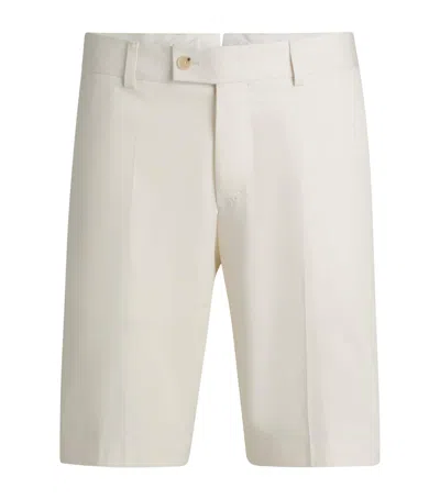 Hugo Boss Cotton-silk-blend Shorts In White