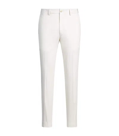 Hugo Boss Cotton-silk-blend Trousers In White
