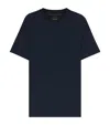 Hugo Boss Cotton-silk Check T-shirt In Blue