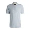 Hugo Boss Cotton-silk Polo Shirt With Bubble Structure In Blue
