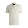Hugo Boss Mercerized-cotton Slim-fit Polo Shirt With Collar Stripe In White