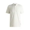 Hugo Boss Regular-fit Polo Shirt In Structured Cotton In White