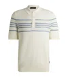 Shop Hugo Boss Cotton-silk Striped Polo Shirt In White