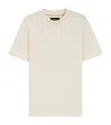Hugo Boss Cotton-silk T-shirt With Prince Of Wales Check In White