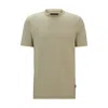 Hugo Boss Cotton-silk T-shirt With A Signature Quilted Effect In Green