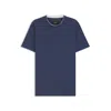 Hugo Boss Cotton-silk T-shirt With Double Collar In Blue