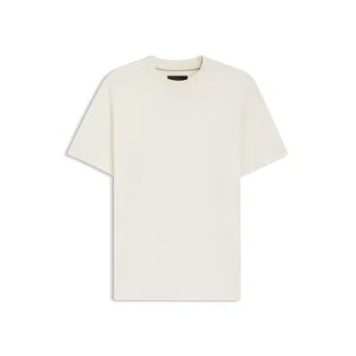 HUGO BOSS COTTON-SILK T-SHIRT WITH GEOMETRIC JACQUARD