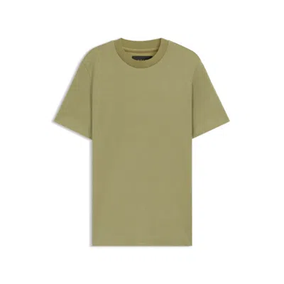 Hugo Boss Cotton-silk T-shirt With Prince Of Wales Check In Green