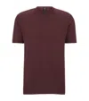 Hugo Boss Cotton-silk Textured T-shirt In Red