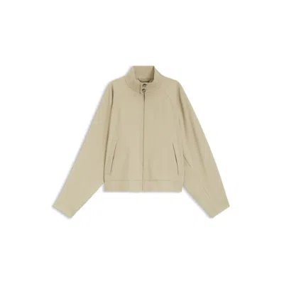 Hugo Boss Cotton-stretch Bomber Jacket With Zip In Brown