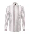 Hugo Boss Cotton Striped Shirt In Red