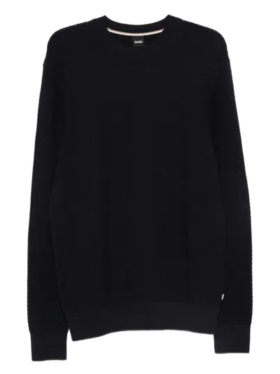Hugo Boss Cotton Sweater In Blue