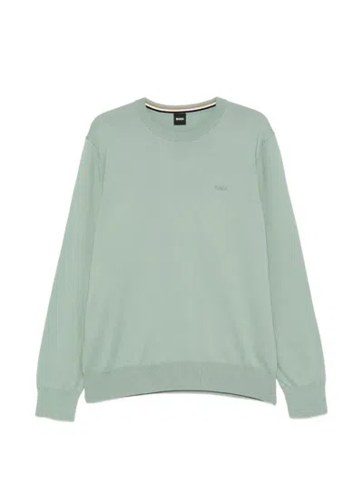 Hugo Boss Cotton Sweater In Green